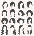 Womans Hair Style Silhouettes vector image