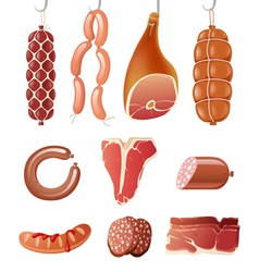 Meat icons vector image