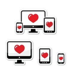 Responsive design icons monitor phone tablet vector image