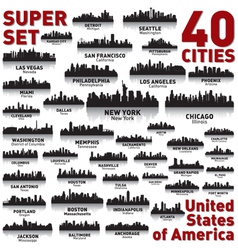 Super city skyline set United States of America vector image
