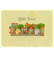 Little Town Retro Background vector image