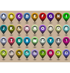 Alphabet letters and numbers in the form of GPS vector image