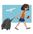 Travel girl at the airport vector image