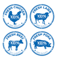 Set of fresh meat stamps vector image