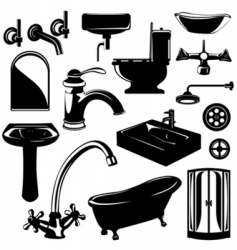 Bathroom objects vector image