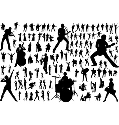 Music silhouettes vector image