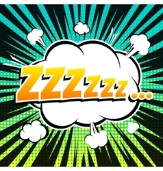 Zzz comic book bubble text retro style vector image