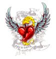 Burning heart vector image