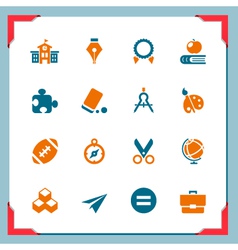 School icons in a frame series vector image