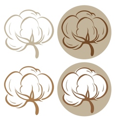 Cotton icons vector image