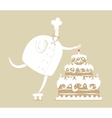 Cook and cake vector image