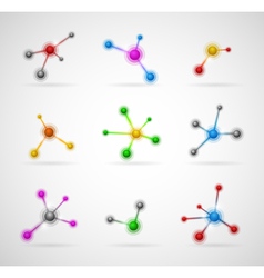 Abstract molecules set vector image