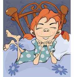 The girl on a bed vector image