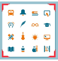 School icons 2 in a frame series vector image