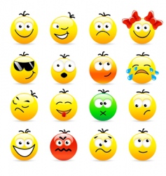 Set of smile icons vector image