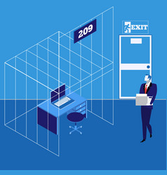 Businessman caught in trap concept vector image