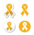 Gold ribbon - childhood cancer symbol vector image