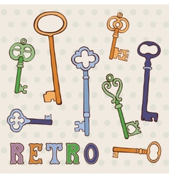 Retro keys collection Retro keys collection vector image