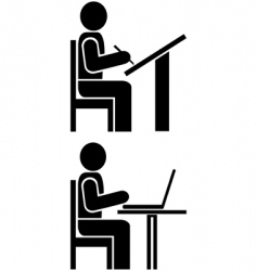 Man writes pictogram symbol vector image
