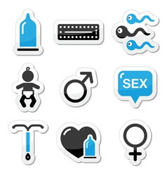 Contraception methods sex icons sex vector image