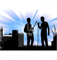 Concert with urban vector image
