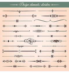 Calligraphic dividers and dashes vector image