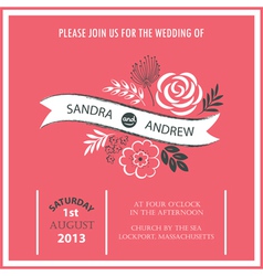 Wedding invitation or announcement vector image