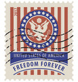 Usa postage stamp with the eagle and words vector image