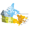Map of provinces and territories of Canada vector image