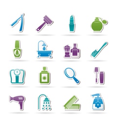 Body care and cosmetics icons vector image