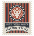 Usa postage stamp with the eagle and words vector image