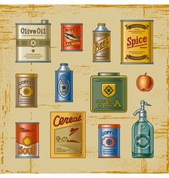 Retro grocery set vector image