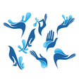 Clean hand collection of symbols vector image