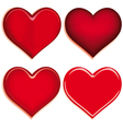 Set of 4 valentine heart vector image