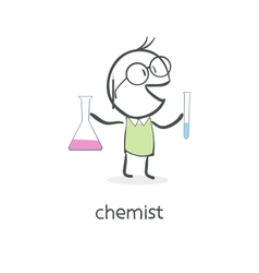 Cartoon man chemist vector image