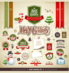 Merry Christmas design elements vector image
