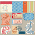 Summer seaside doodles vector image