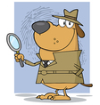 Smiling Detective Doggy Holding A Magnifying Glass vector image