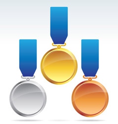 Gold Silver and Bronze Medals vector image
