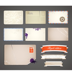 Vintage postcard templates vector image