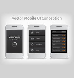 gray and orange mobile user interface vector image