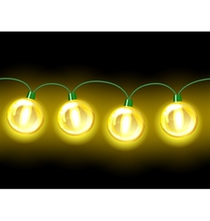 Yellow lamp festive garland Seamless vector image