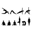 Yoga silhouettes vector image