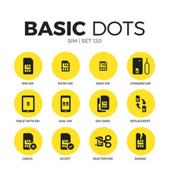 Sim flat icons set Sim flat icons set vector image