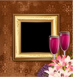 Glass wine fruit vector image