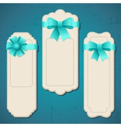 Collection of badges labels tags with bows and vector image