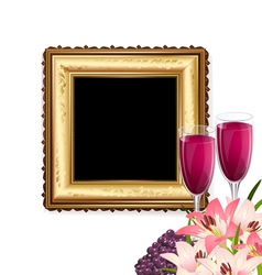 Fruit wine and frame vector image