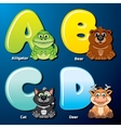 Cute Animals and Birds in Alphabetical Order vector image