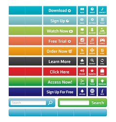 Web buttons and bars vector image