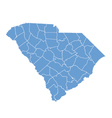 State map of South Carolina by counties vector image